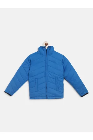 Instafab Boys Blue Solid Windcheater Padded Jacket