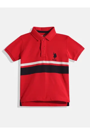 Ralph Lauren Boys Striped Pure Cotton Polo Collar T-shirt