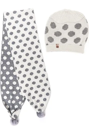 Bharatasya Girls Printed Beanie With Scarf