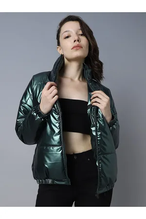 High Star Mock Collar Long Sleeves Puffer Jacket