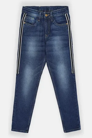 Instafab Boys Blue Regular Fit Mid-Rise Low Distress Jeans