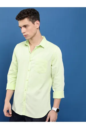 Highlander Slim Fit Spread Collar Long Sleeve Pocket Cotton Casual Shirt