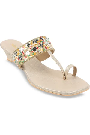 All Things Mochi Ethnic Embellished One Toe Wedges