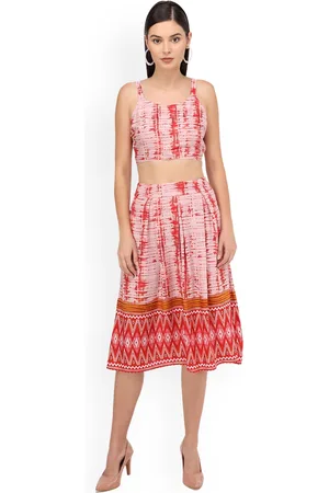 BEATNIK Dyed Pure Cotton Crop Top & Skirt