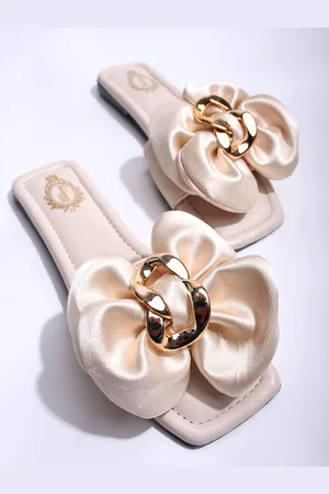 Shoetopia Girls Embellished Suede Open Toe Flats