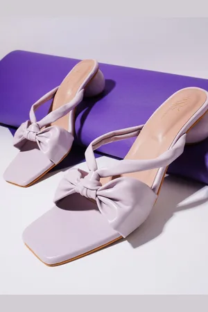 THE WHITE POLE Knotted Open Toe Block Heels