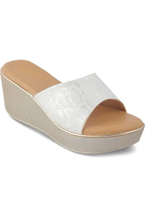 Tresmode Textured Open Toe Wedge Heels