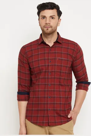 Duke Slim Fit Tartan Checked Spread Collar Cotton Casual Shirt