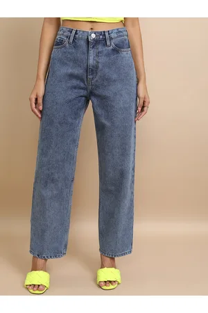 Tokyo Talkies Women Blue Relaxed Fit Heavy Fade Cotton Jeans