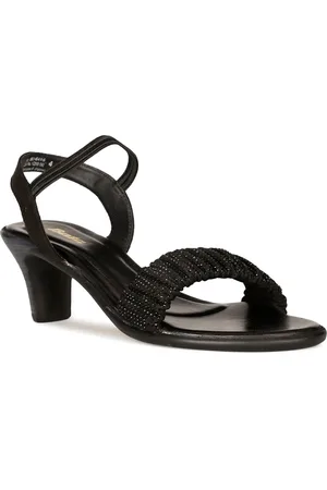 Bata Embellished Open Toe Kitten Heels