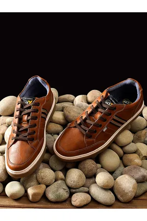 ID Men Tan Lace Up Casual Shoes