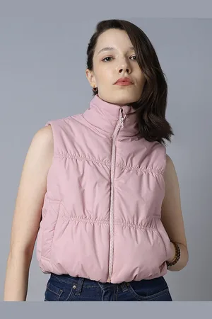 High Star Mock Collar Sleeveless Crop Padded Jacket