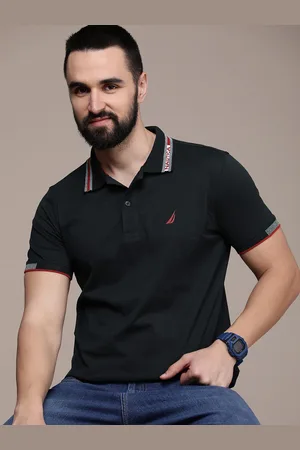 Nautica Pure Cotton Solid Polo Collar Casual T-shirt