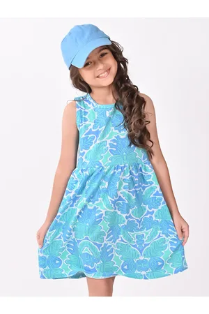 BONKIDS Printed Cotton Fit & Flare Dress