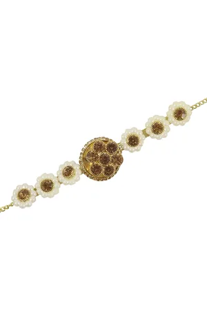 NMII Men Gold-Plated Bracelet Rakhi