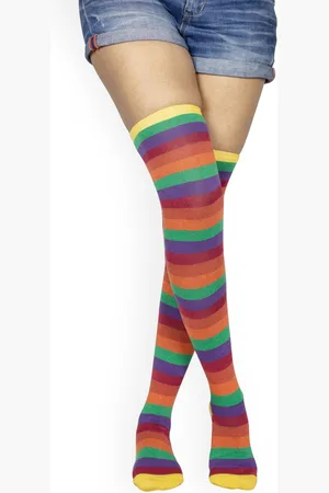 BAESD Striped Thigh-High Stockings