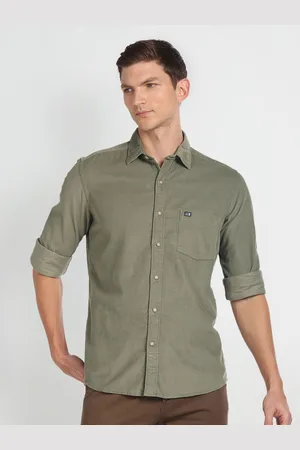 Arrow Slim Fit Spread Collar Chest Pocket Pure Cotton Casual Shirt