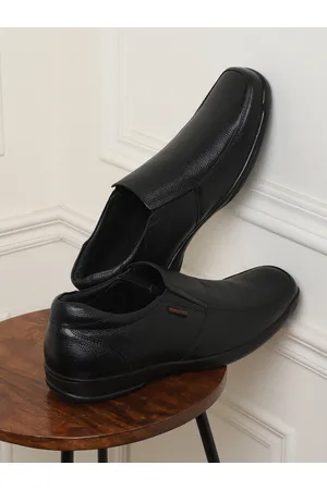 Red Chief Men Black Leather Formal Slip-on Shoes