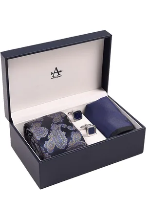 Arrow Men Printed Tie Pocket Square & Cufflinks
