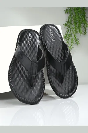 San Frissco Men Textured Open Toe Comfort Sandals