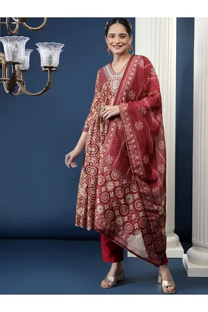 Bani Women Ethnic Motif Printed Thread Work Kurta with Trousers & With Dupatta