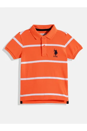 Ralph Lauren Boys Striped Pure Cotton Polo Collar T-shirt