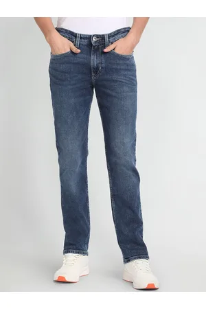 Ralph Lauren Men Blue Harold Slim Straight Fit Clean Look Heavy Fade Jeans