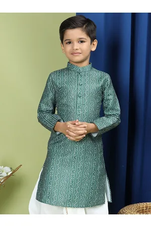 TABARD Boys Printed Mandarin Collar Cotton Kurta