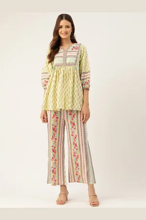 Jaipur Women Printed Cotton Tunic with Palazzos