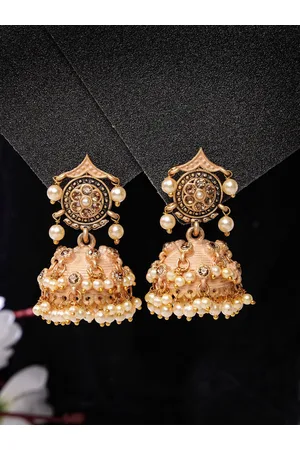 ADIVA Gold-Plated Dome Shaped Jhumkas