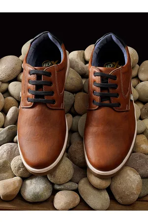 ID Men Tan Lace Up Casual Shoes