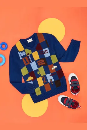 Pantaloons Boys Conversational Printed Acrylic Pullover