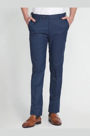 Arrow Men Slim Fit Mid-Rise Plain Patterned Dobby Autoflex Trousers
