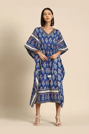 all about you Floral Print Flared Sleeve Kaftan Midi Dress