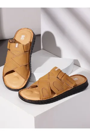 Red Chief Men Rust Leather Comfort Sandals