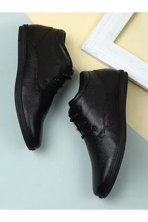 Red Chief Men Black Formal Leather Derby Shoes