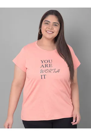 Club York Plus Size Typography Printed Round Neck Shirt Sleeves T-shirt