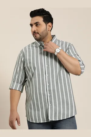 Sztori Men Plus Size Original Opaque Striped Casual Shirt