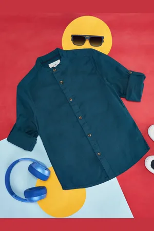 Pantaloons Boys Band Collar Cotton Casual Shirt