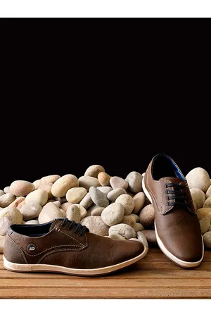 ID Men Brown Lace Up Casual Shoes