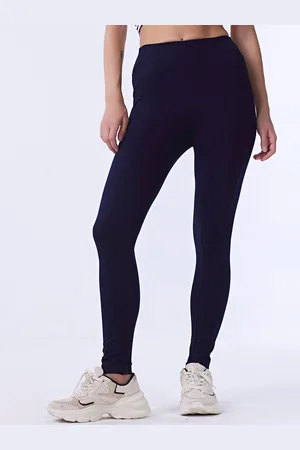 COVER STORY Women Navy Blue Mid Rise Slim Fit Tights