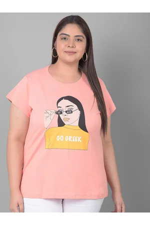Club York Plus Size Graphic Printed Round Neck Shirt Sleeves T-shirt