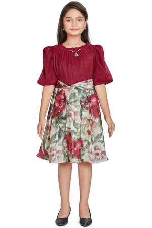 Peppermint Girls Floral Printed Fit & Flare Dress