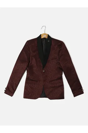 Allen Solly Boys Embroidered Notched Lapel Collar Single Breasted Party Blazer