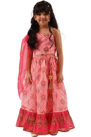 LIL DRAMA Girls Printed Ready to Wear Lehenga & Choli