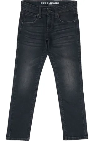 Pepe Jeans Boys Slim Fit Light Fade Whiskers & Chevrons Stretchable Jeans