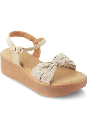 Tresmode Textured Bow Detail Flatform Heels