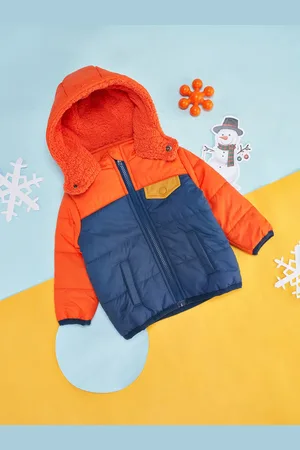 Pantaloons Boys Colourblocked Hooded Puffer Jacket