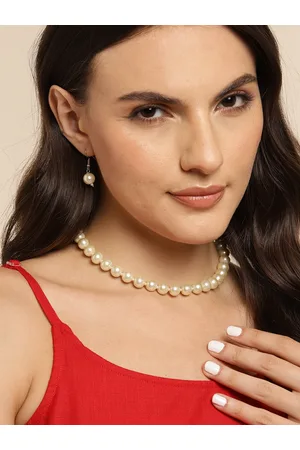Anouk Women Gold-Plated Pearls Necklace Set