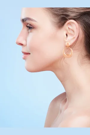 ESTELE Rose Gold-Plated Circular Drop Earrings